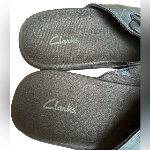 Clarks Flamingo Leather Toggle Slip On Clogs Dark Charcoal Gray Women’s Size 10M - Picture 7 of 8